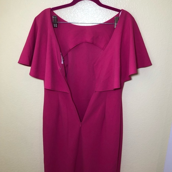 Calvin Klein Capelet butterfly sleeve Sheath Scoop Neck Dress Size 10 - Picture 6 of 9